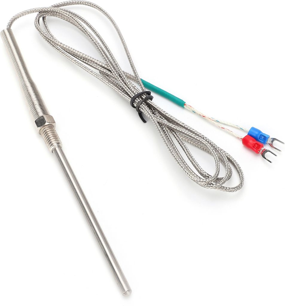 3.9in K-Typ Sonde Thermoelement Präzise 0-800C Temperaturprüfung M8 Gewinde mit 4.9ft Kabel