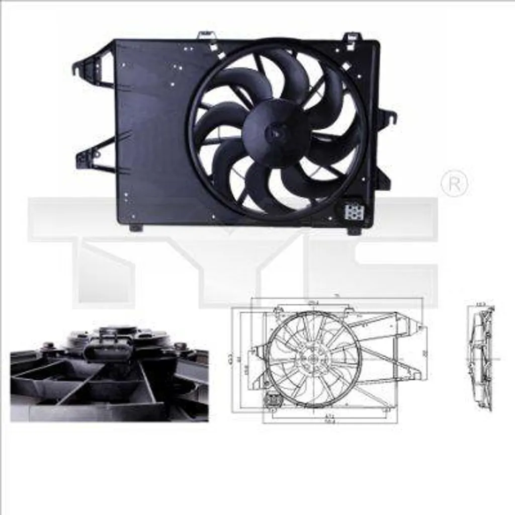TYC 810-0004 Ventilateur de Radiateur OE 1018228 pour Cougar et Mondeo