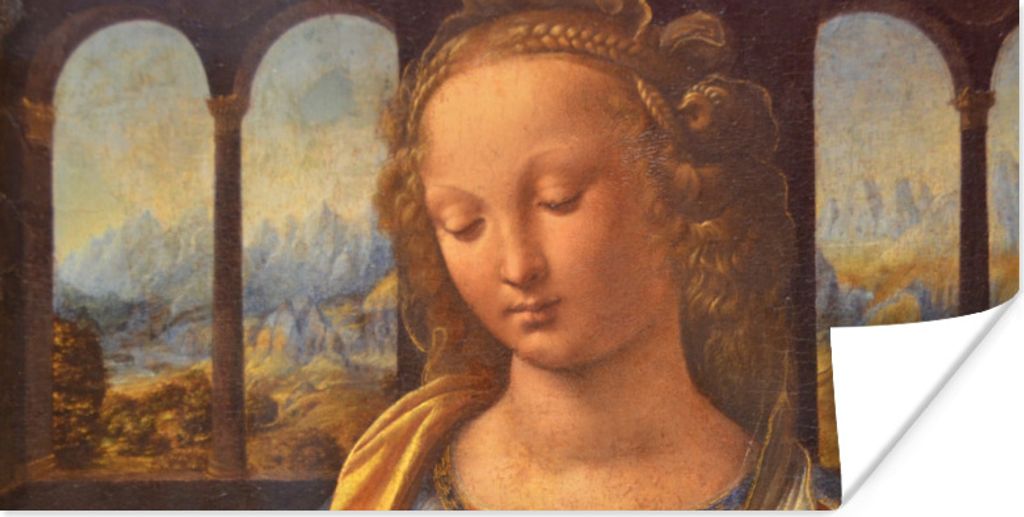 MuchoWow Poster Madonna mit der Nelke - Leonardo da Vinci 150x75 cm - ohne Rahmen