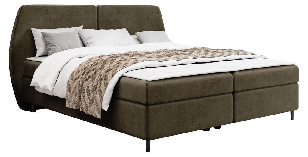 MIRJAN24 Boxspringbett mit zwei Bettkästen Madryt, Schlafzimmer Ehebett, Doppelbett mit Topper (Farbe: Wave 09, Größe: 160x200 cm)