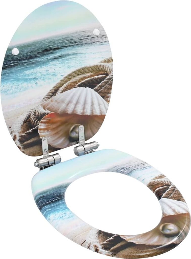 Toilettensitz mit Soft-Close-Deckel MDF Muschel-Design