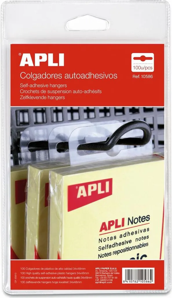 #5xagipa Hang-Tabs 34x48 mm - Patte d'Accrochage Adhésive Transparente