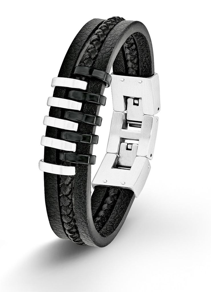 s.Oliver Herren Armband 9025510 Leder Edelstahl Produktbild 