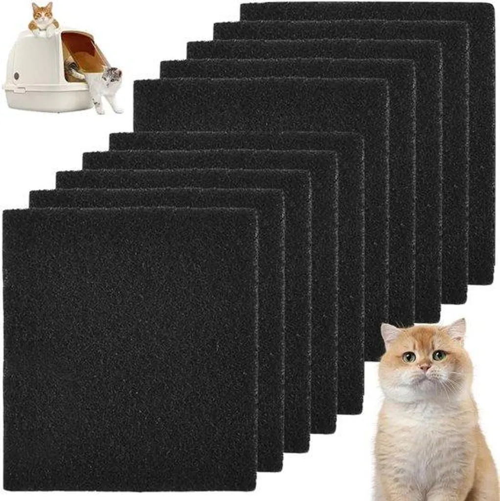 Filtre à Litière Chat : Lot de 10 Recharges Anti-Odeur Charbon Actif
