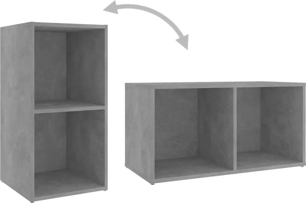 Set 2 Mobili Porta TV Grigio Cemento | Ottimizzato per Media Center - 7