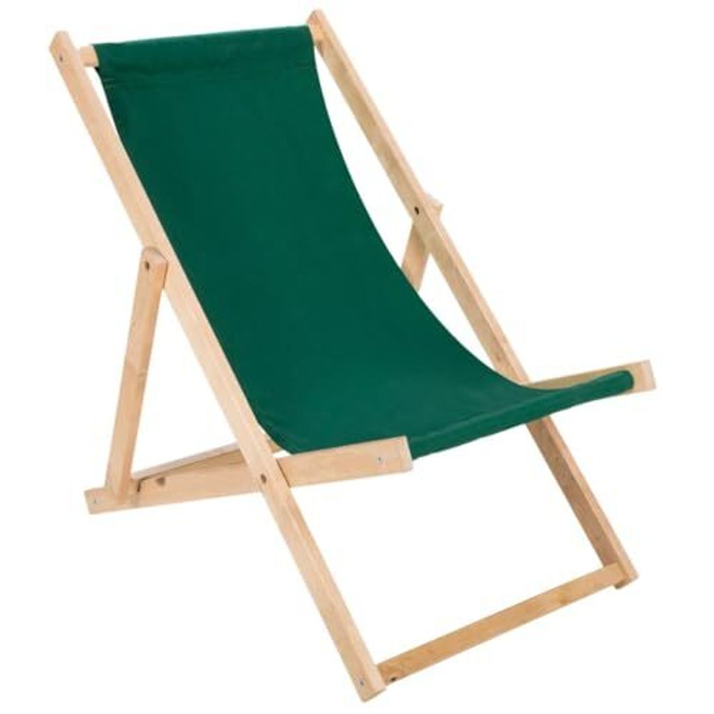 Liegestuhl grün klappbar aus Holz - Klappstuhl Klappliege Produktbild 