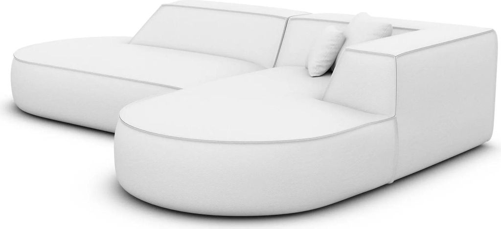 Kunstleder L-Form Lounge Sofa Liberia Weiß Rechts Produktbild 