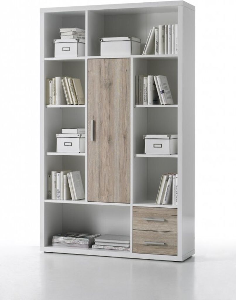 Regal 2 TOKYO Büromöbel Regalwand Büro Office weiss San Remo hell