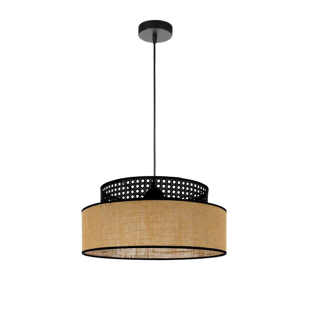 FKL DESIGN Lampe à Suspendre Série BE110-H-SB2 Luminaire Noir et Marron