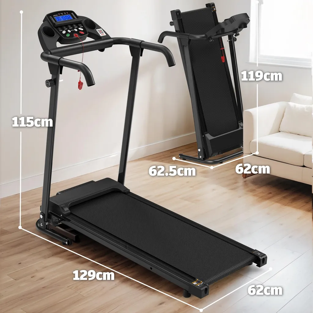 Tapis de course de bureau 2-en-1 compact, Marche/Course 120kg, Silencieux