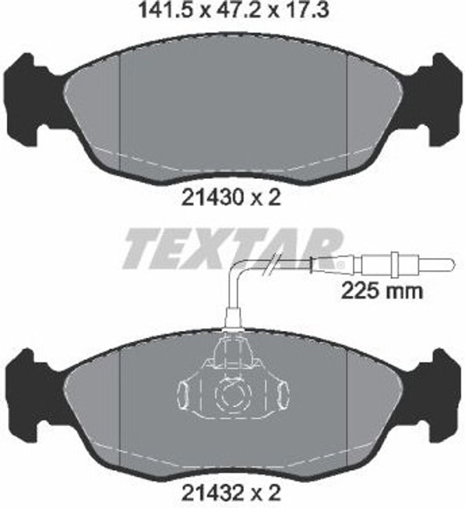 Textar Bremsbeläge vorne für Citroen Saxo Peugeot 106 306 1,1-2,0 mit Sensor