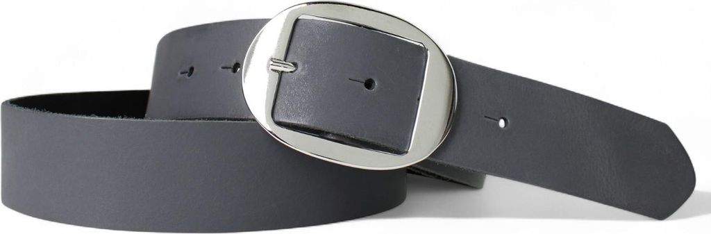 FRONHOFER Basic Damengürtel ca. 3,8 cm, ovale glänzende Gürtelschnalle in silber