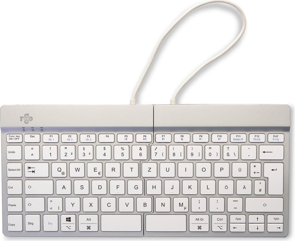 R-Go Tastatur Split   Break DE-Layout     kabellos   weiß Produktbild 