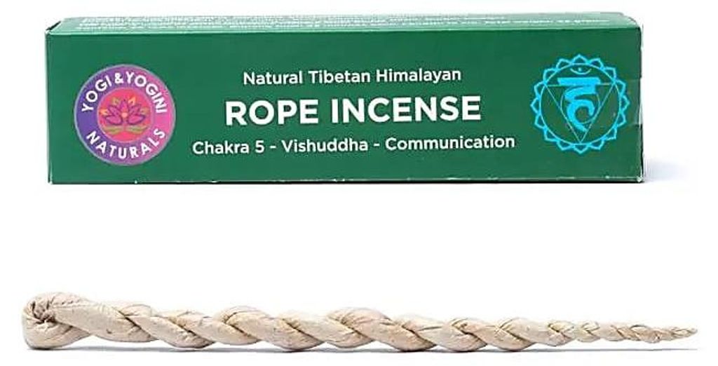 Seil-Räucherstäbchen 5. Chakra-Kommunikation – 2er-Set – ±15 cm; ±43g