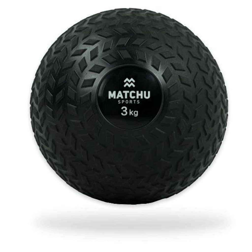 Matchu Sports Slam Ball / Medizinball - Sand gefüllt 3 kg aus Gummi - Gewichtsball - Fitnessball - Trainingsball für Kraftausdauertraining