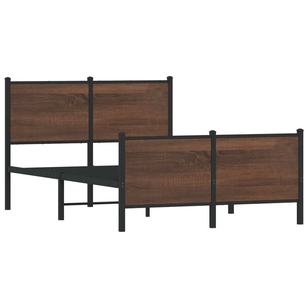 "2026 MODERNE"Metallbett Modernes/Doppelbett - Polsterbett Erwachsene/r /Kind - ohne Matratze - Braun Eichen-Optik 120x200cm - Klassische Betten Ne...