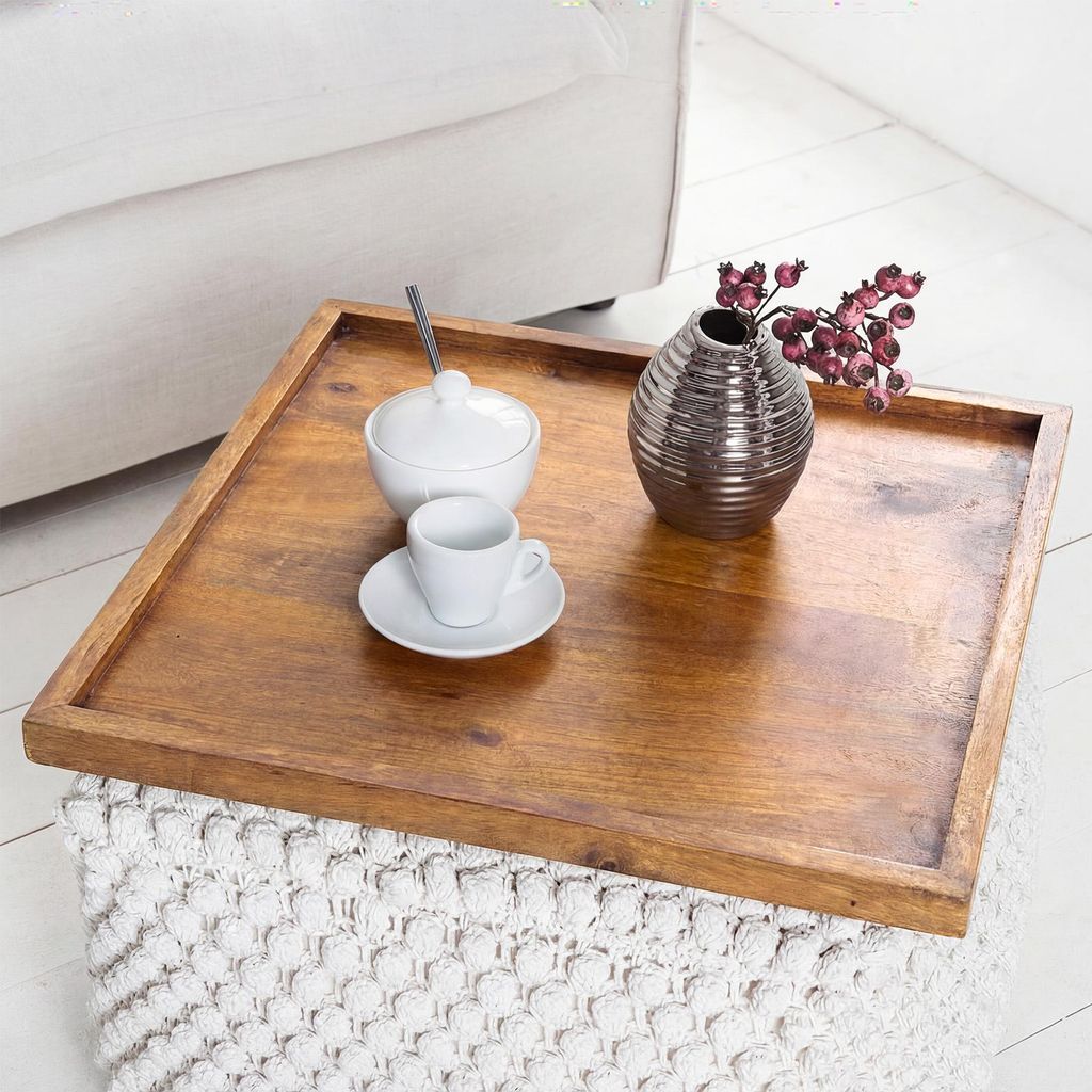 riess-ambiente Massives Tablett MAKASSAR 50cm braun honey Produktbild 