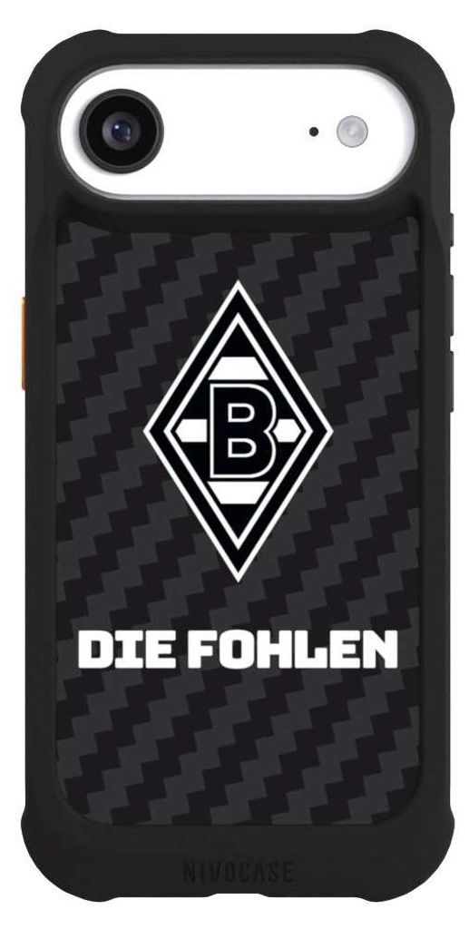 NIVOCASE Hülle für Apple iPhone Air Stoßfeste Handyhülle NIVOmax Case Schwarz Borussia Mönchengladbach Carbon Gladbach