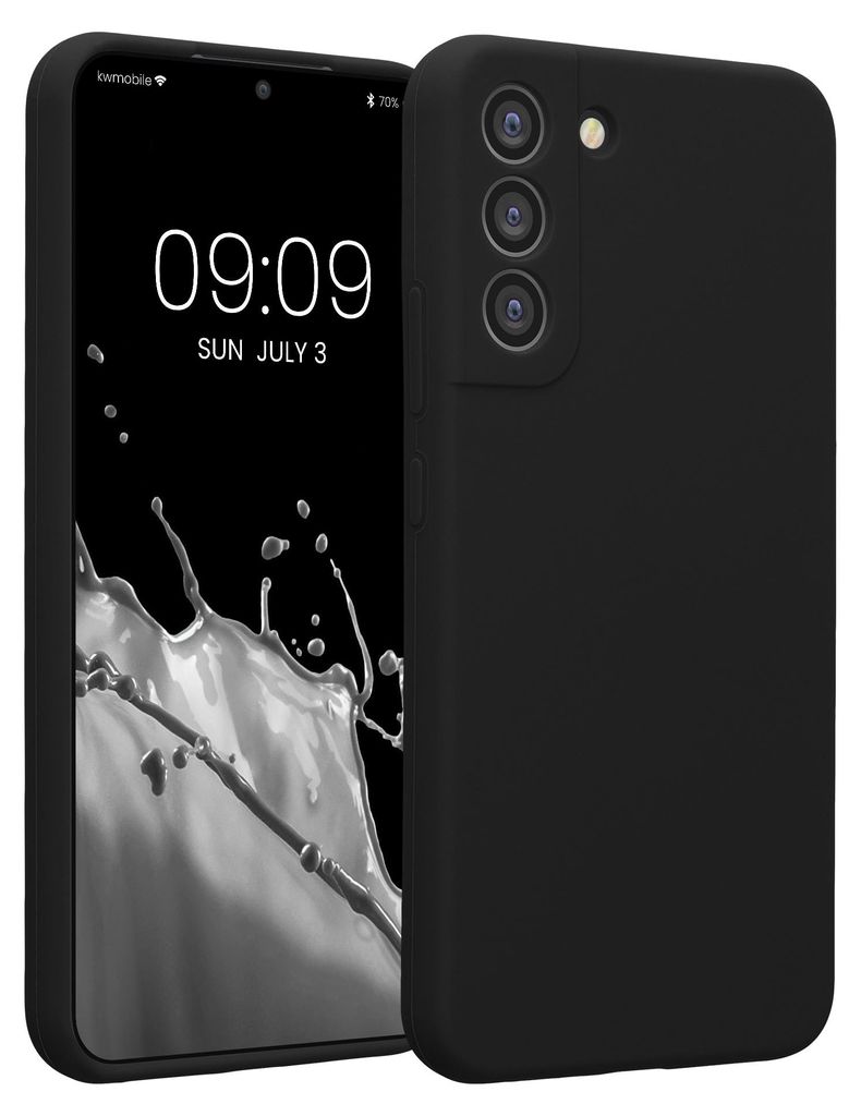 kwmobile Hülle kompatibel mit Samsung Galaxy S22 Plus - Hülle Silikon gummiert - Handyhülle - Handy Case in Schwarz