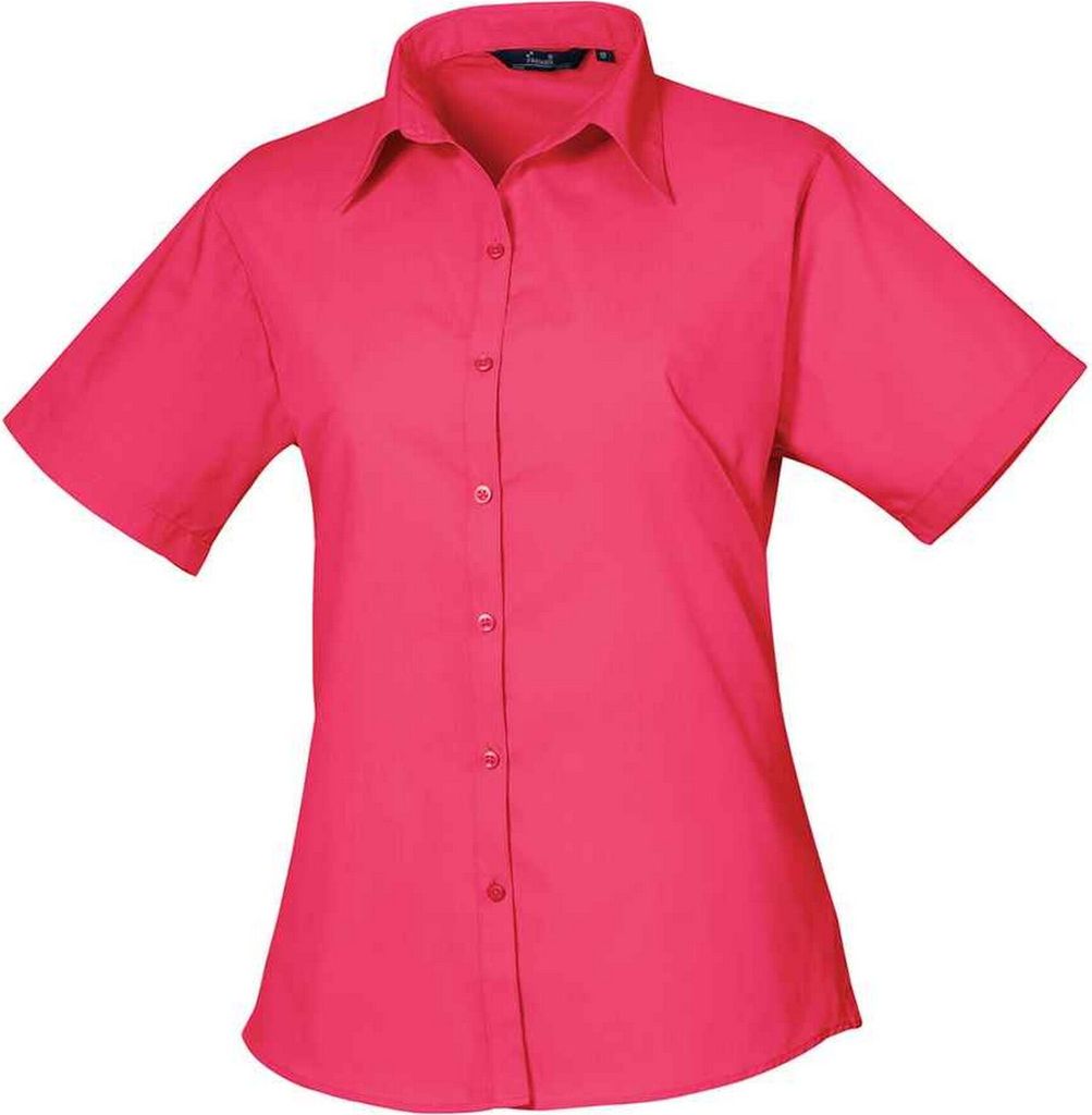 Premier - Bluse für Damen kurzärmlig PC5624 (40 DE) (Leuchtend Pink)