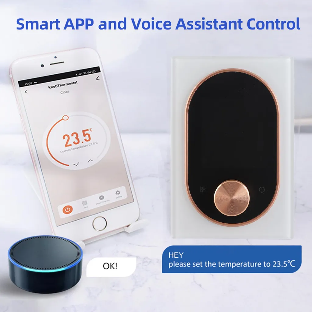 Thermostat de chauffage électrique programmable avec écran tactile digital
