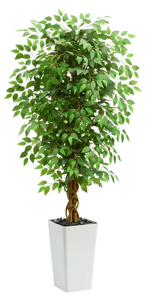 Ficus Benjamini Artificiel 150 cm - Arbre Artificiel Réaliste Vert