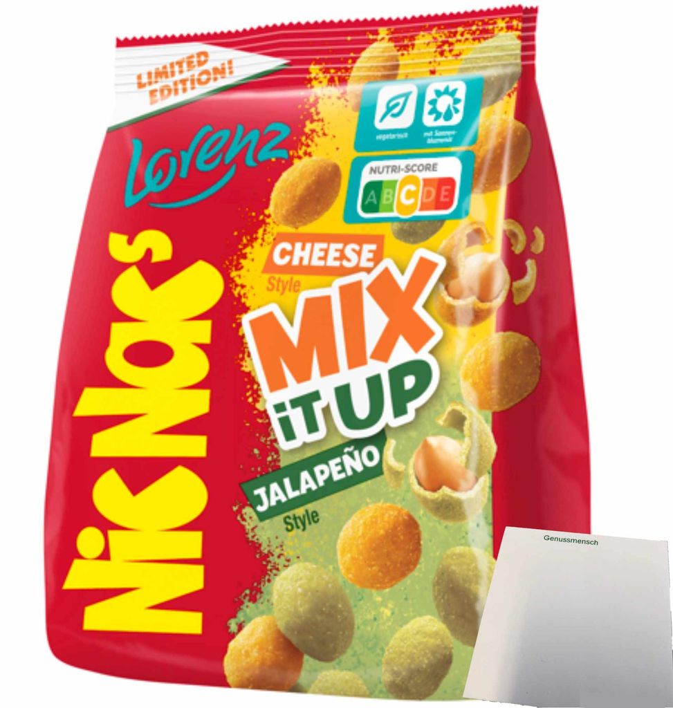 NicNac's Mix Cheese Jalapeno (110g Packung) + usy Block