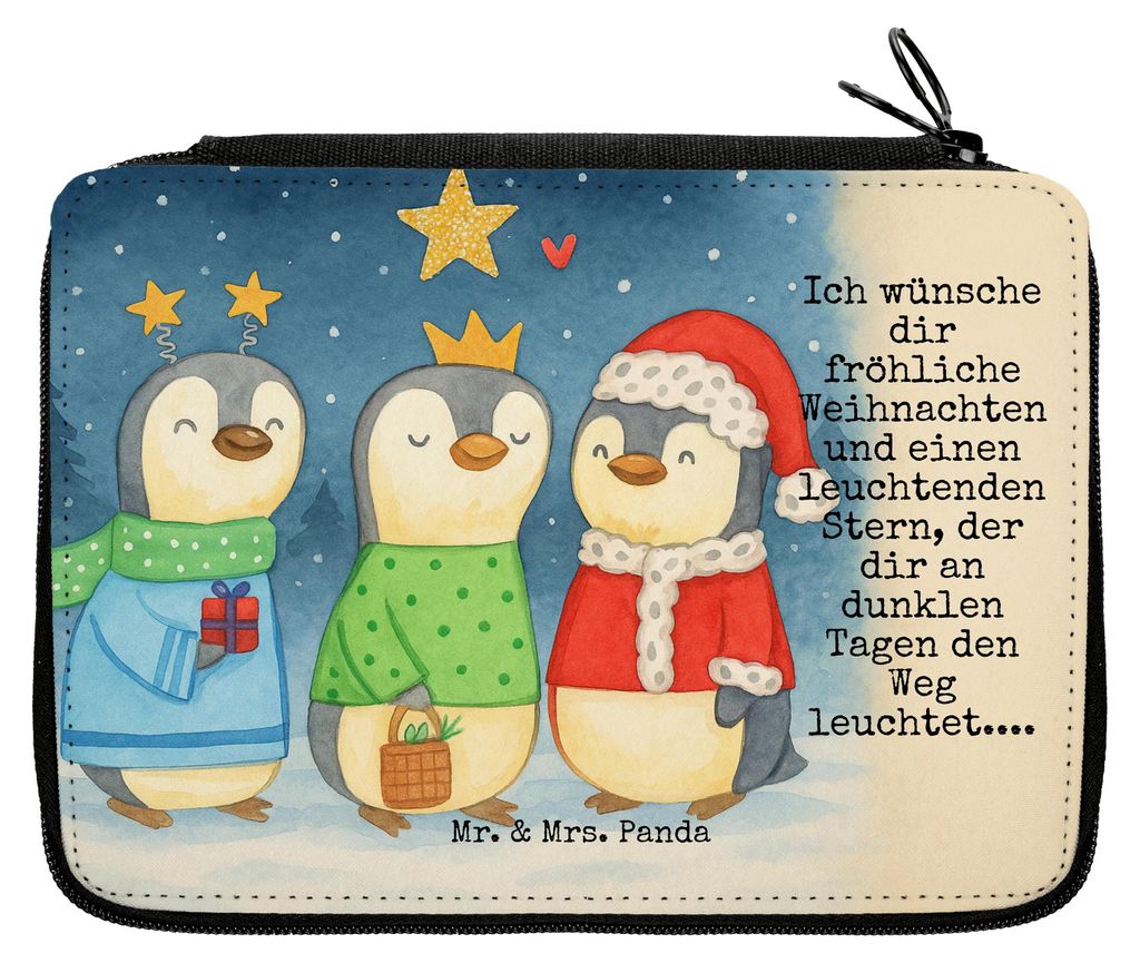 Mr. & Mrs. Panda Federmappe Winterzeit Heilige drei Könige Design - Weiß - Geschenk, Federmäppchen, Weihnachtszeit, Winter, Heiligabend, Federpe...