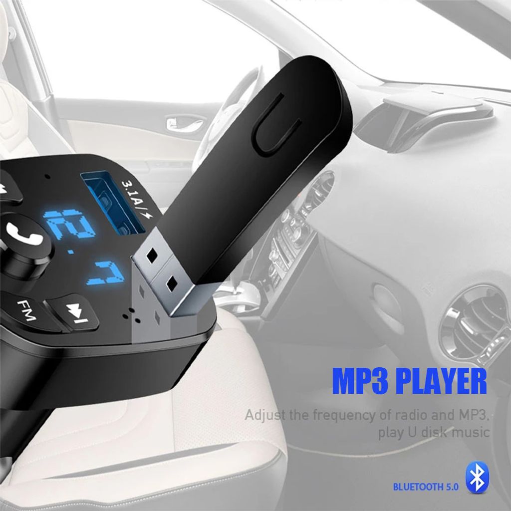 Auto Bluetooth FM Transmitter, Blaue Umgebende Leuchte Produktbild 6