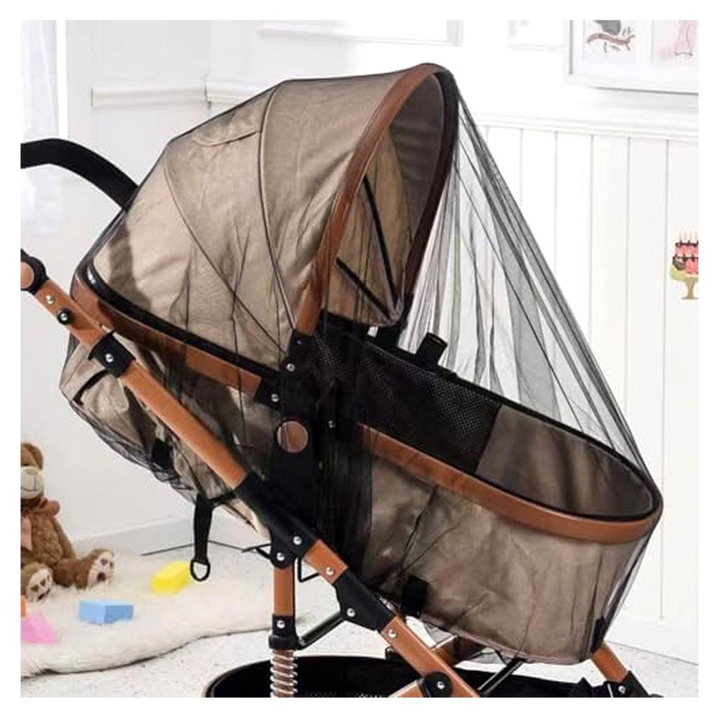 Moskitonetz für Kinderwagen, Universeller Insektenschutz, Anti-Reiß-Moskitonetz, Schutz gegen Wespen und Mücken, Schwarz