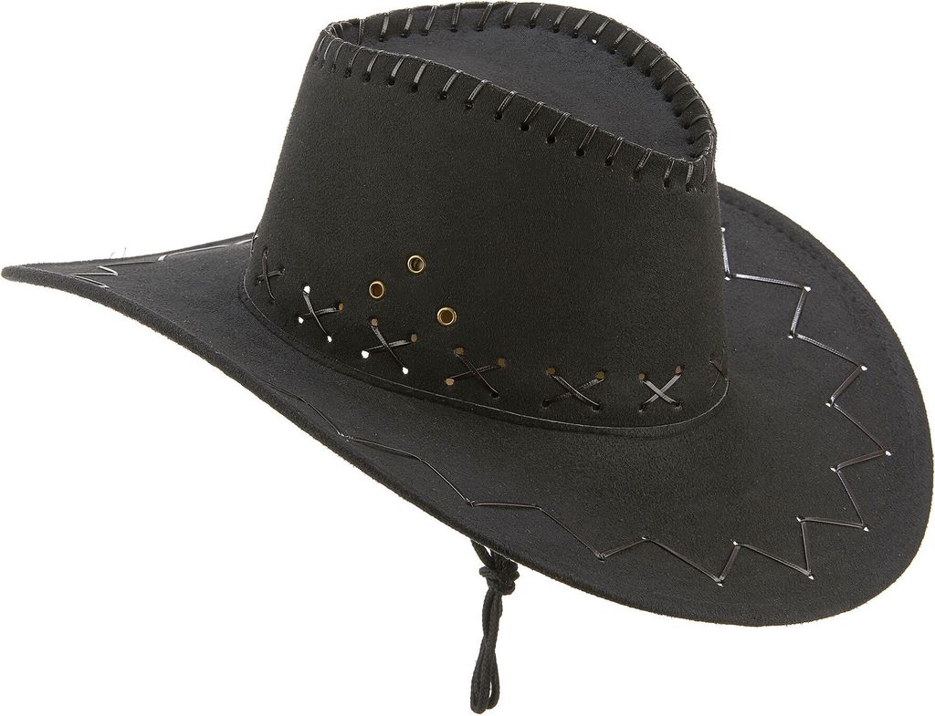 Schwarzer Cowboy Hut für Erwachsene Produktbild 