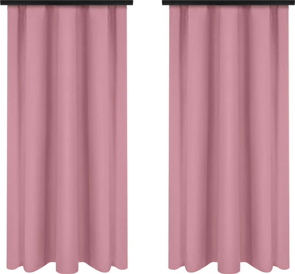 Záclony na pásce 140x250 cm 2 ks růžové závěsy do obývacího Obrázek produktu 1