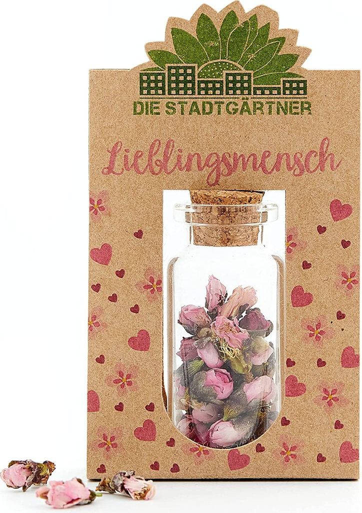 Die Stadtgärtner "Lieblingsmensch I Getrocknete Blüten im Glas als Geschenk für Freundin, Kollegin, Mama, Papa I Ideal als Geburtstagsgeschenk &...