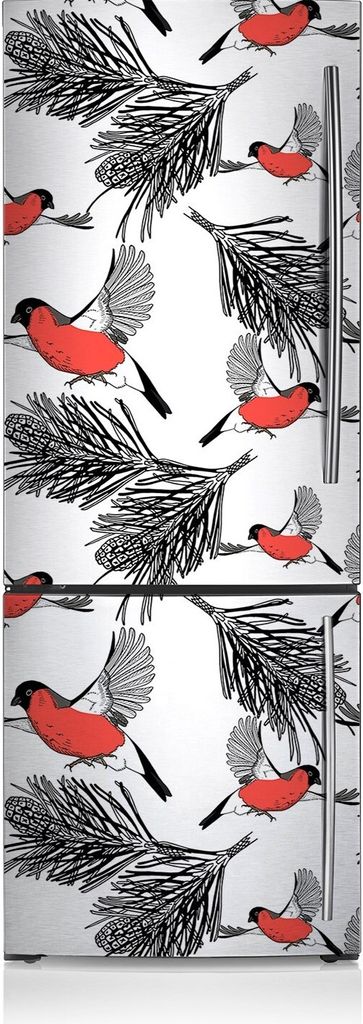 Aufkleber Kühlschrankmagnete Dekoration Kühlschrankfolie 60x190 cm - Giles und Bäume