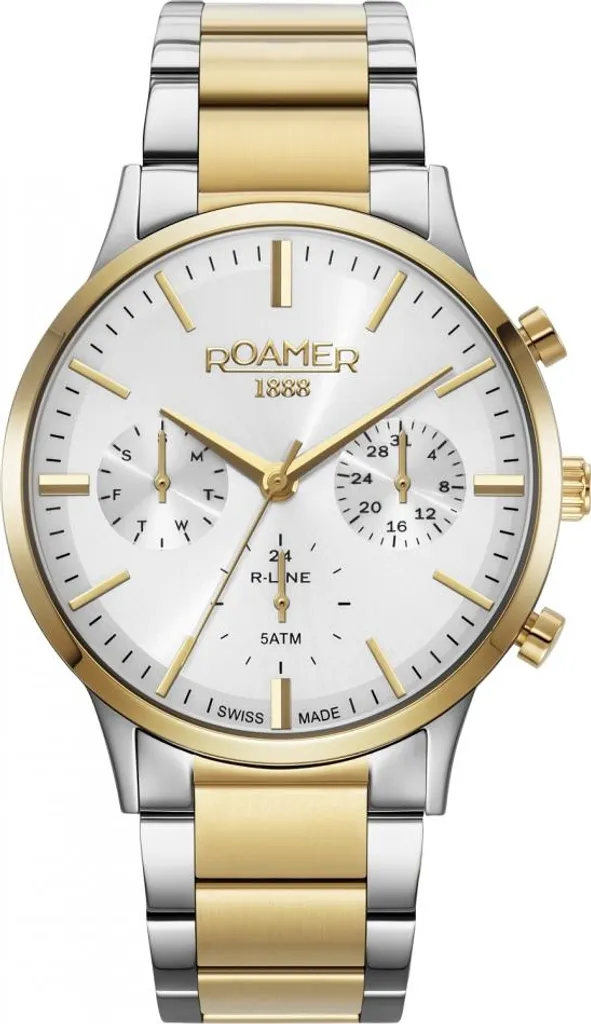 Montre Homme ROAMER 718982 48 15 70 Classique en Or et Bracelet Cuir