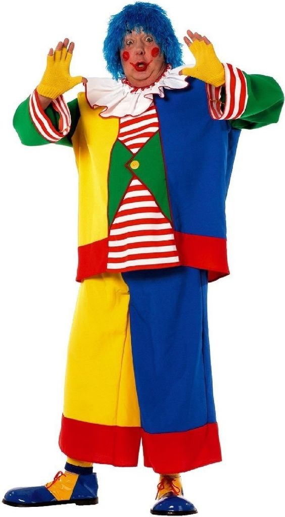 W5634-50 bunt Herren Clown Kostüm Kasper Anzug Gr.50