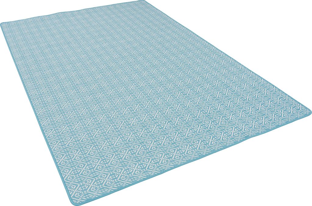 In- und Outdoor Teppich Beidseitig Modern , Größe:133x133 cm, Farbe:Türkis Trend