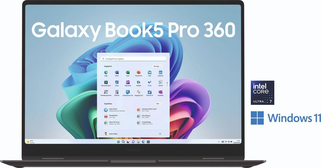 Samsung Galaxy Book5 Pro 360, Copilot+ PC, 16 Zoll, WQXGA+, Produktbild 