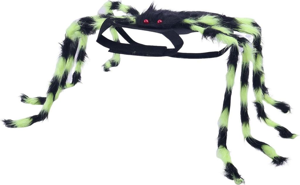 Haustier-Spinnenkostüm, Halloween, pelzige Riesen-Simulationsspinne, Kleidung für Katzen, kleine und mittelgroße Hunde, Haustier-Halloween-Party...