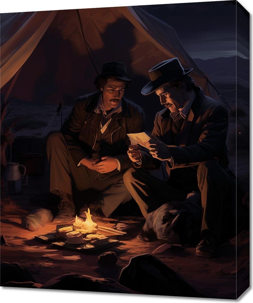 Bild 50x60cm Wildwest Nachtzeit