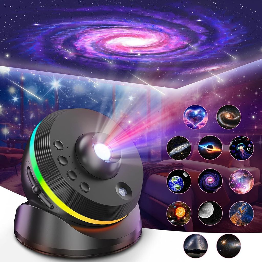 LED-Nachtlicht, Galaxie-Sternprojektor, 4K HD, 13-in-1-Planetariumsprojektor, 360° drehbar, Schlafzimmerdekoration, Kindergeschenk