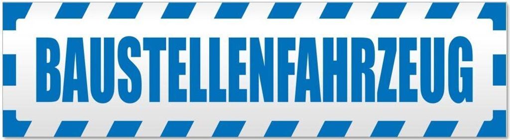 Kiwistar Baustellenfahrzeug gestreift Magnetschild Schild magnetisch - 45cm Blau - Magnetfolie für Auto PKW Kfz