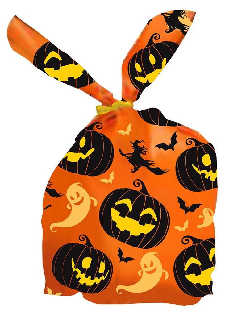 Halloween Kürbis Süßigkeitenbeutel 22x13cm Produktbild 