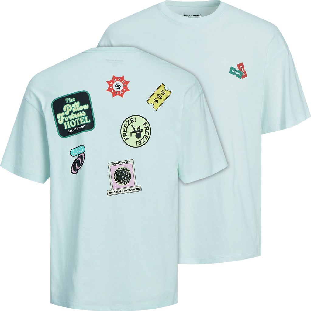Jack&Jones Shirt XXL JORDECAL Rückenprint mint