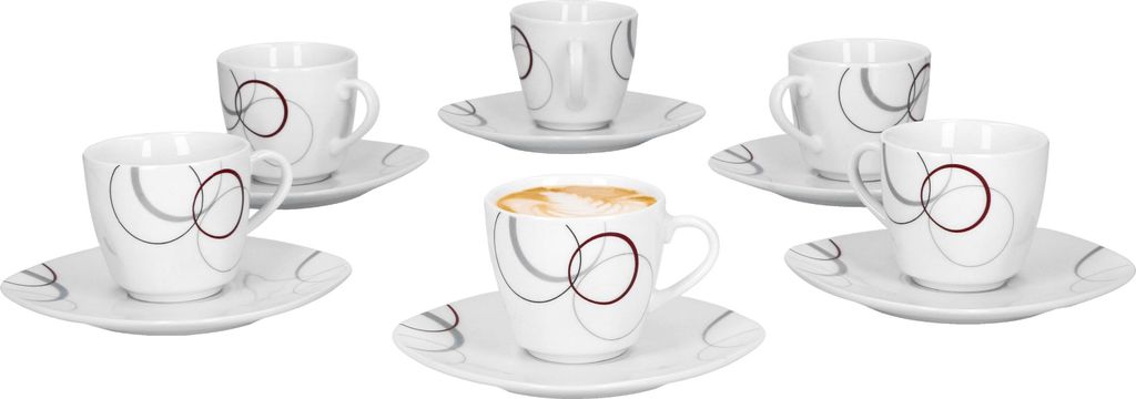 6er Set Espressotasse Palazzo 11cl mit Untertasse 12,3cm - Produktbild 