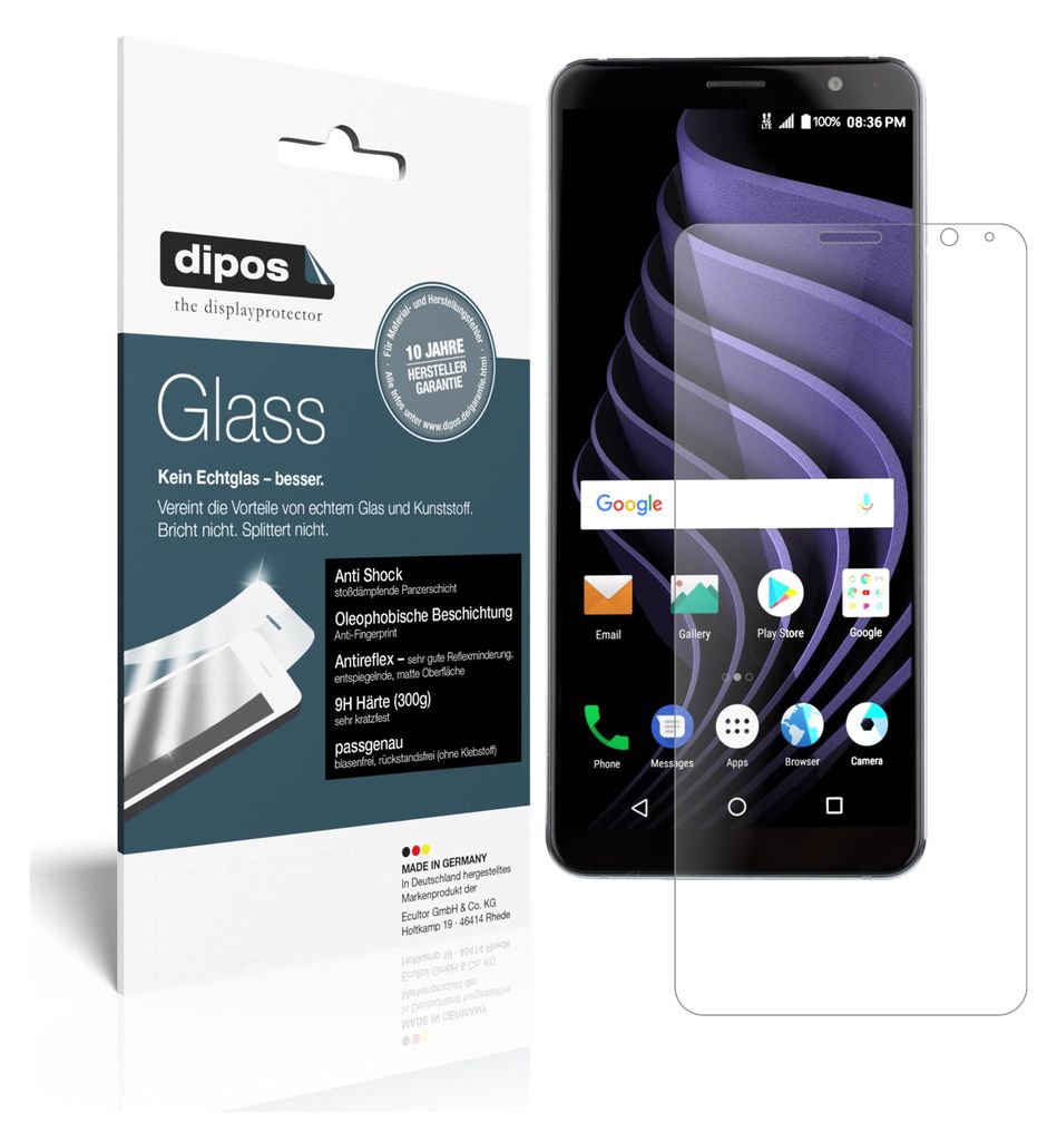 2x Schutzfolie für ZTE Blade Max View matt - Anti-Shock 9H Folie dipos Glass