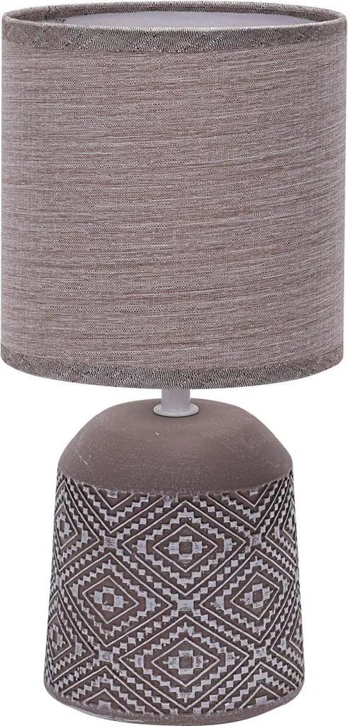 BRILLIANT Primo Lampada Da Tavolo Beige/Marrone Chiaro Con Paralume In Tessuto