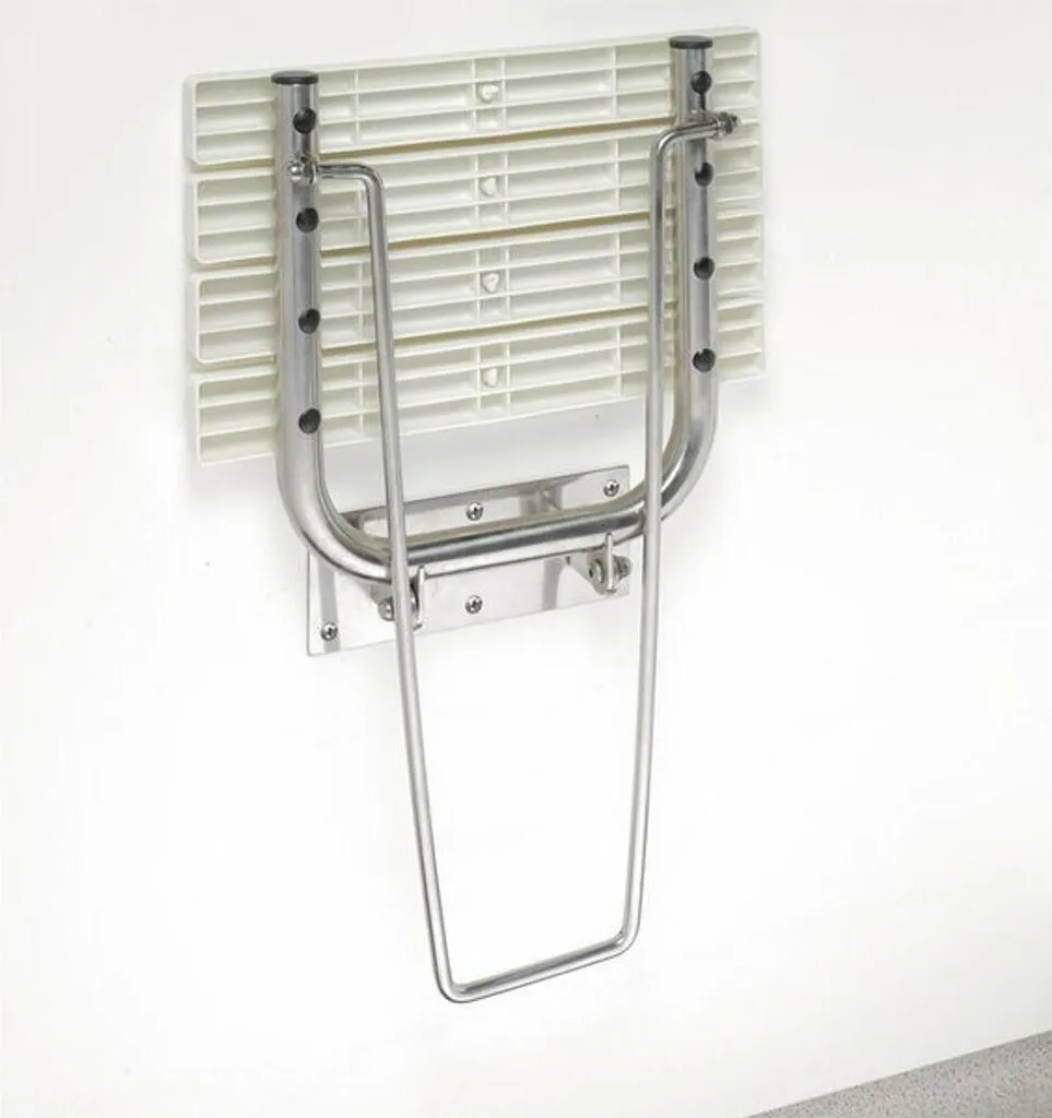 Siège de douche escamotable HELP avec jambe de force en acier blanc - 5