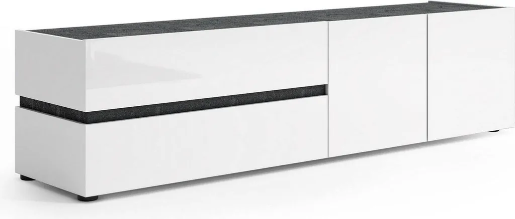 Meuble TV pour Grand Salon - Support Télévision 180 cm Blanc et Design