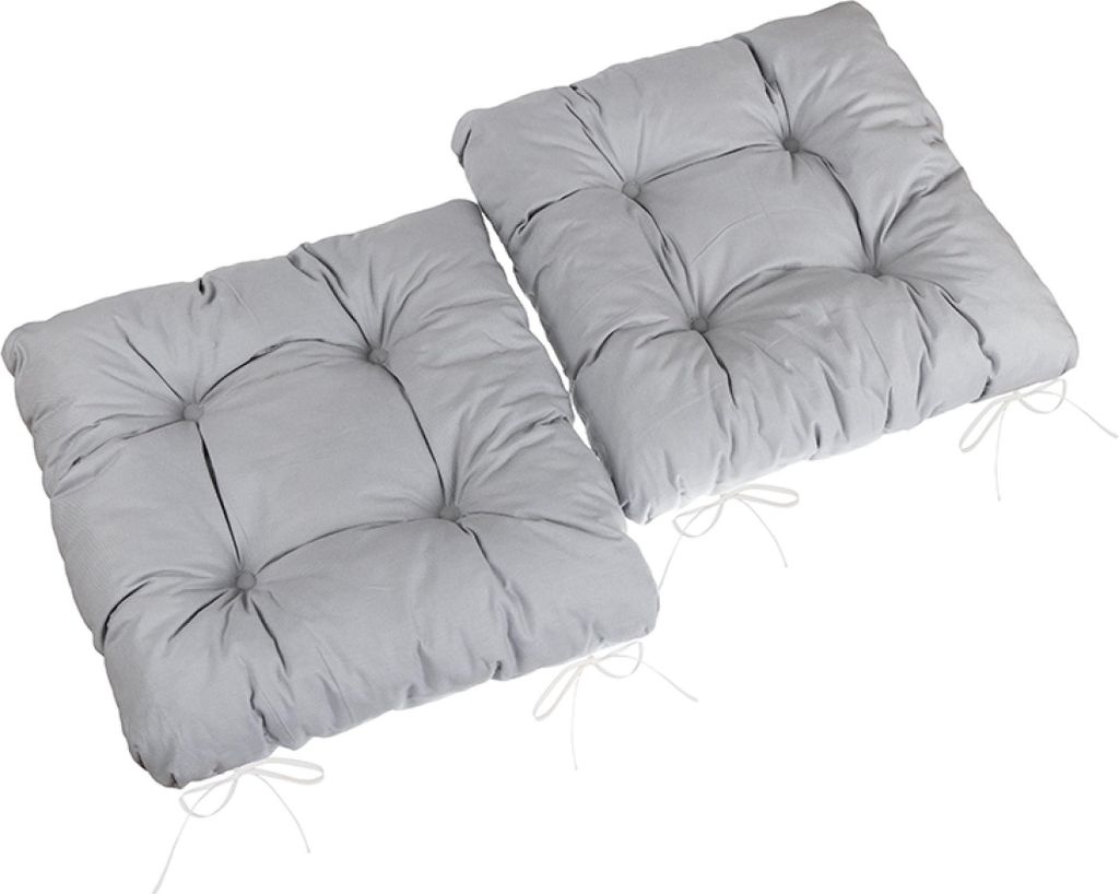 Sitzkissen Adele gesteppt - SET 2tlg - 40x40 cm - Grau